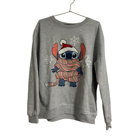 Disney Tops - Stitch Christmas Scarf Cozy Sweatshirt Size L